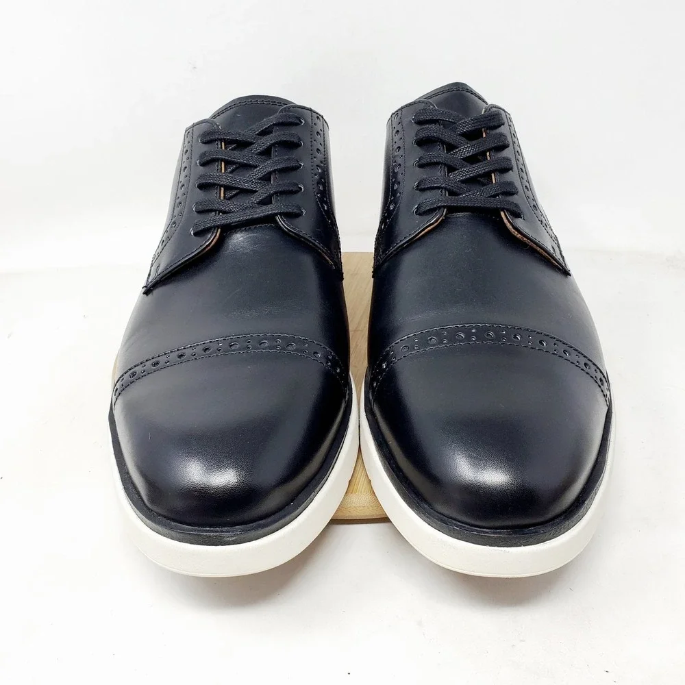 Allen Edmonds Caleb Shoes Men 12 D Black‎ Leather Hybrid Cap Toe Derby Sneaker